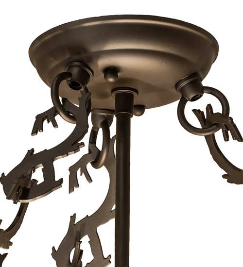 Ducks in Flight 4 Light 24" Wide Semi-Flush Drum Ceiling Fixture - Oil Rubbed Bronze Finish
