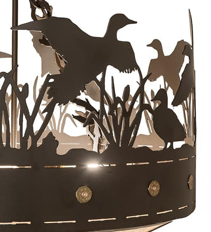 Ducks in Flight 3 Light 24" Wide Semi-Flush Ceiling Fixture