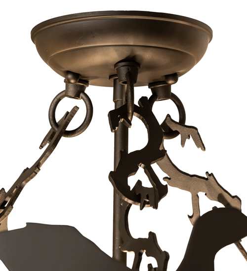 Ducks in Flight 3 Light 24" Wide Semi-Flush Ceiling Fixture