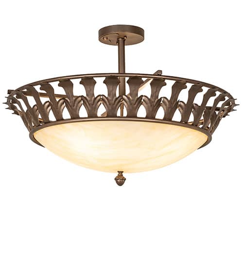 Hampton 4 Light 30" Wide Semi-Flush Bowl Ceiling Fixture - Tyler Bronze Finish