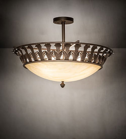 Hampton 4 Light 30" Wide Semi-Flush Bowl Ceiling Fixture - Tyler Bronze Finish