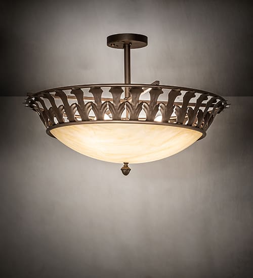 Hampton 4 Light 30" Wide Semi-Flush Bowl Ceiling Fixture - Tyler Bronze Finish