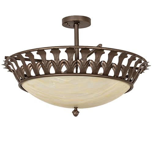 Hampton 4 Light 30" Wide Semi-Flush Bowl Ceiling Fixture - Tyler Bronze Finish