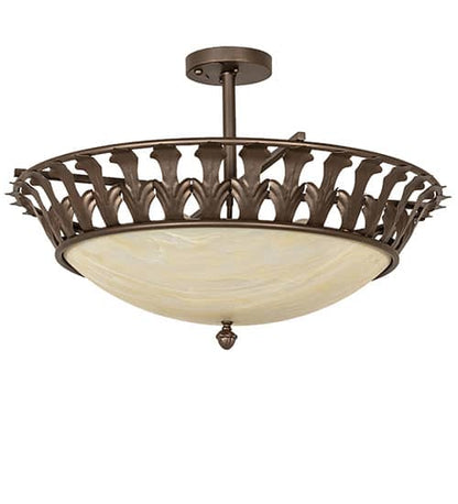 Hampton 4 Light 30" Wide Semi-Flush Bowl Ceiling Fixture - Tyler Bronze Finish