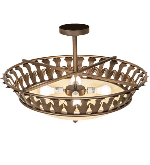Hampton 4 Light 30" Wide Semi-Flush Bowl Ceiling Fixture - Tyler Bronze Finish