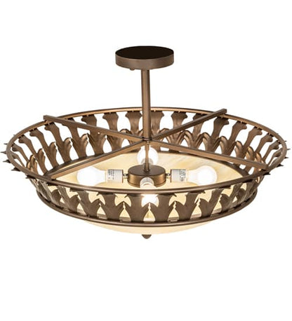 Hampton 4 Light 30" Wide Semi-Flush Bowl Ceiling Fixture - Tyler Bronze Finish