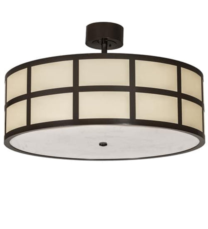 Cilindro Barnabas 6 Light 36" Wide Semi-Flush Drum Ceiling Fixture - Timeless Bronze Finish