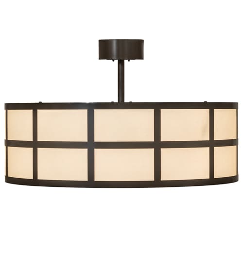 Cilindro Barnabas 6 Light 36" Wide Semi-Flush Drum Ceiling Fixture - Timeless Bronze Finish