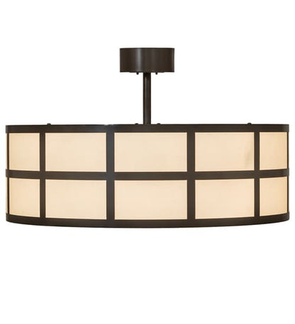 Cilindro Barnabas 6 Light 36" Wide Semi-Flush Drum Ceiling Fixture - Timeless Bronze Finish