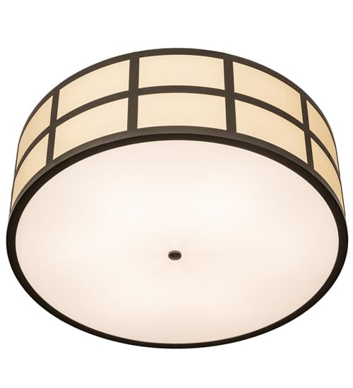 Cilindro Barnabas 6 Light 36" Wide Semi-Flush Drum Ceiling Fixture - Timeless Bronze Finish