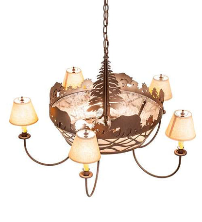 Black Bear 6 Light 38" Wide Chandelier
