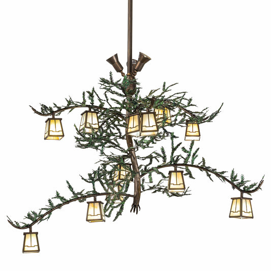 Valley View 12 Light 52" Wide Chandelier with Iridescent Glass Shades