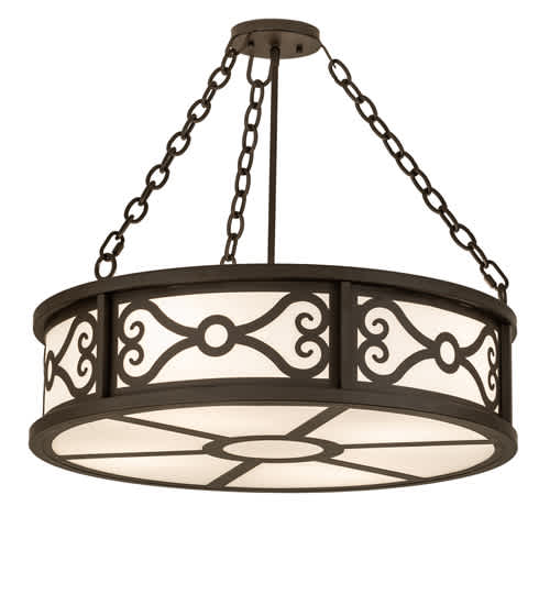 Donya 4 Light 26" Wide Semi-Flush Drum Ceiling Fixture - Oil Rubbed Bronze Finish
