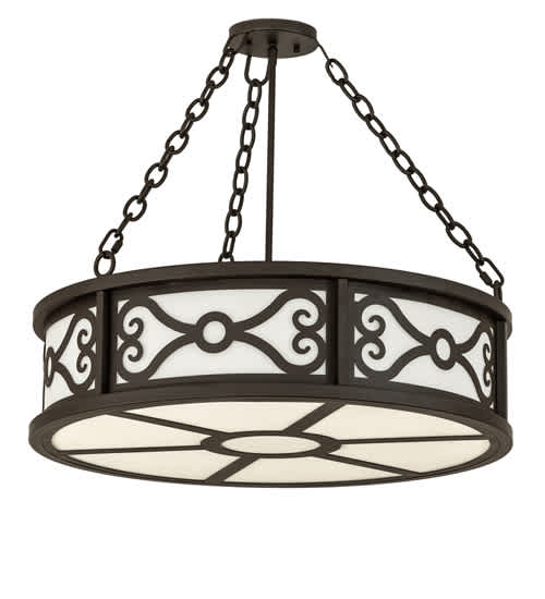 Donya 4 Light 26" Wide Semi-Flush Drum Ceiling Fixture - Oil Rubbed Bronze Finish