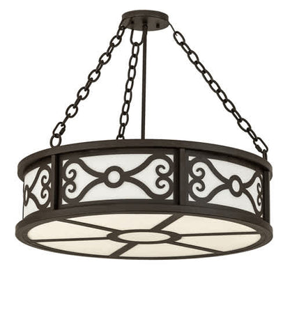 Donya 4 Light 26" Wide Semi-Flush Drum Ceiling Fixture - Oil Rubbed Bronze Finish