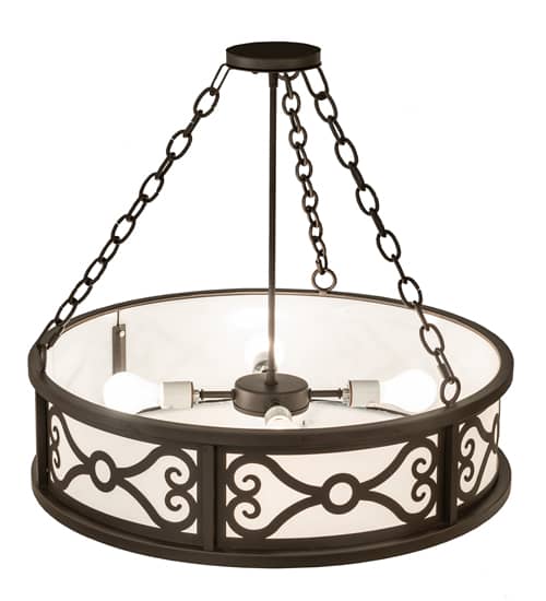 Donya 4 Light 26" Wide Semi-Flush Drum Ceiling Fixture - Oil Rubbed Bronze Finish
