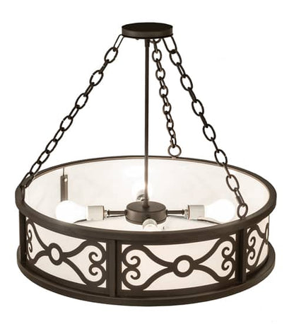 Donya 4 Light 26" Wide Semi-Flush Drum Ceiling Fixture - Oil Rubbed Bronze Finish