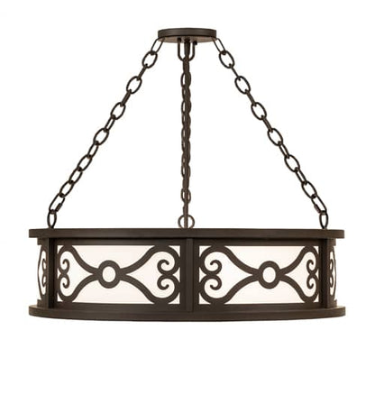 Donya 4 Light 26" Wide Semi-Flush Drum Ceiling Fixture - Oil Rubbed Bronze Finish