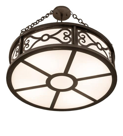 Donya 4 Light 26" Wide Semi-Flush Drum Ceiling Fixture - Oil Rubbed Bronze Finish
