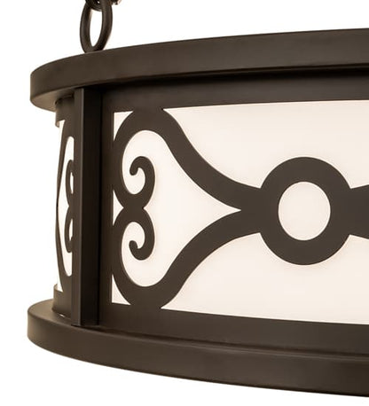 Donya 4 Light 26" Wide Semi-Flush Drum Ceiling Fixture - Oil Rubbed Bronze Finish