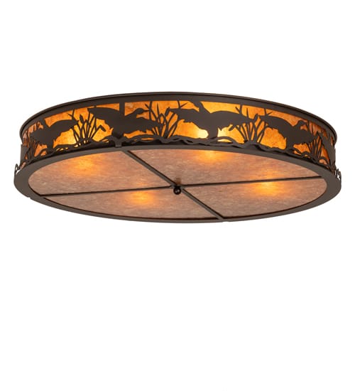 Ducks in Flight 4 Light 40" Wide Semi-Flush Drum Ceiling Fixture