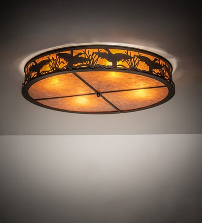 Ducks in Flight 4 Light 40" Wide Semi-Flush Drum Ceiling Fixture