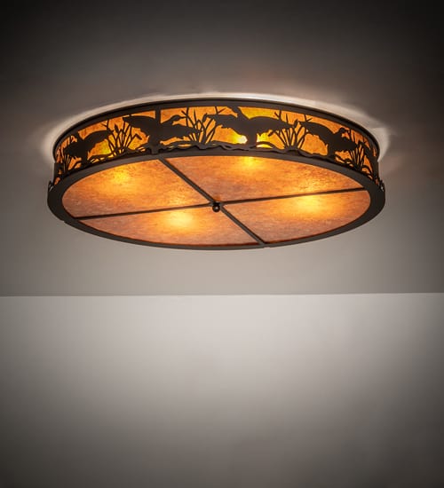 Ducks in Flight 4 Light 40" Wide Semi-Flush Drum Ceiling Fixture