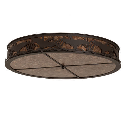Ducks in Flight 4 Light 40" Wide Semi-Flush Drum Ceiling Fixture