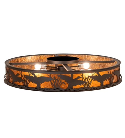 Ducks in Flight 4 Light 40" Wide Semi-Flush Drum Ceiling Fixture