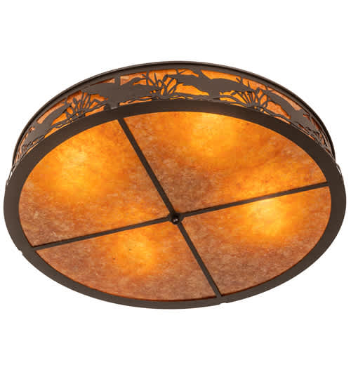 Ducks in Flight 4 Light 40" Wide Semi-Flush Drum Ceiling Fixture
