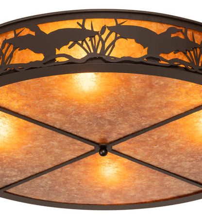 Ducks in Flight 4 Light 40" Wide Semi-Flush Drum Ceiling Fixture