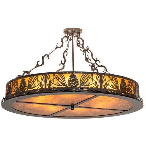 Mountain Pine 8 Light 36" Wide Semi-Flush Drum Ceiling Fixture
