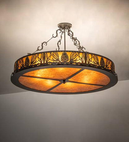 Mountain Pine 8 Light 36" Wide Semi-Flush Drum Ceiling Fixture