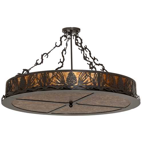 Mountain Pine 8 Light 36" Wide Semi-Flush Drum Ceiling Fixture