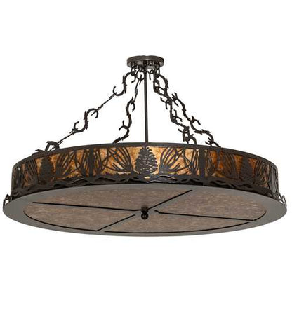 Mountain Pine 8 Light 36" Wide Semi-Flush Drum Ceiling Fixture
