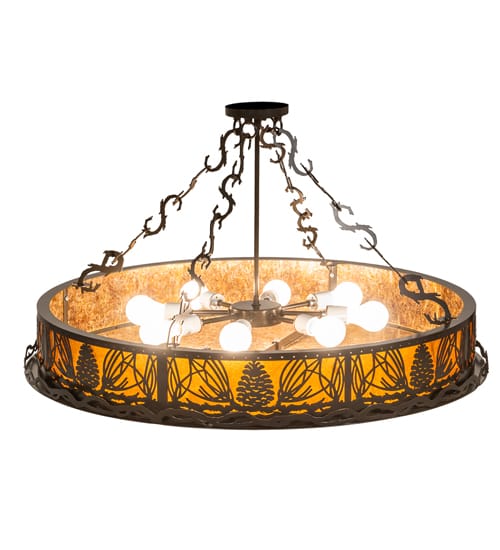 Mountain Pine 8 Light 36" Wide Semi-Flush Drum Ceiling Fixture