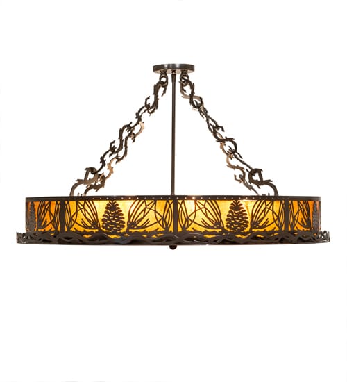 Mountain Pine 8 Light 36" Wide Semi-Flush Drum Ceiling Fixture