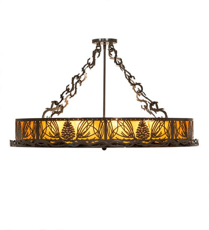 Mountain Pine 8 Light 36" Wide Semi-Flush Drum Ceiling Fixture