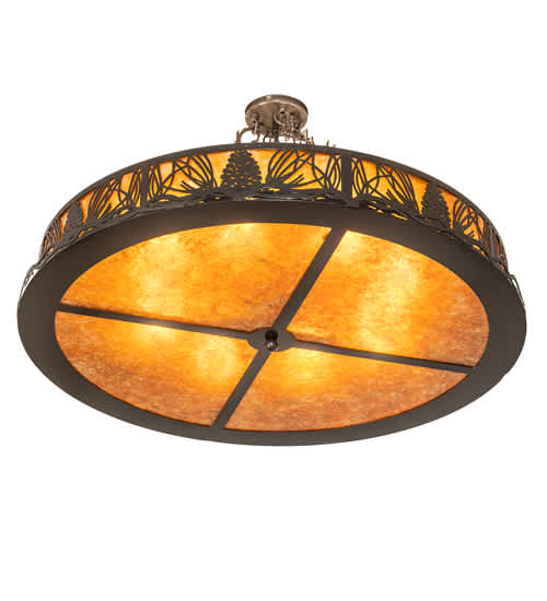 Mountain Pine 8 Light 36" Wide Semi-Flush Drum Ceiling Fixture