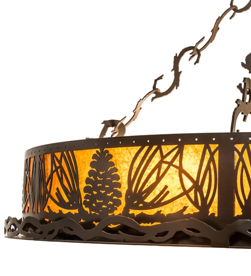 Mountain Pine 8 Light 36" Wide Semi-Flush Drum Ceiling Fixture