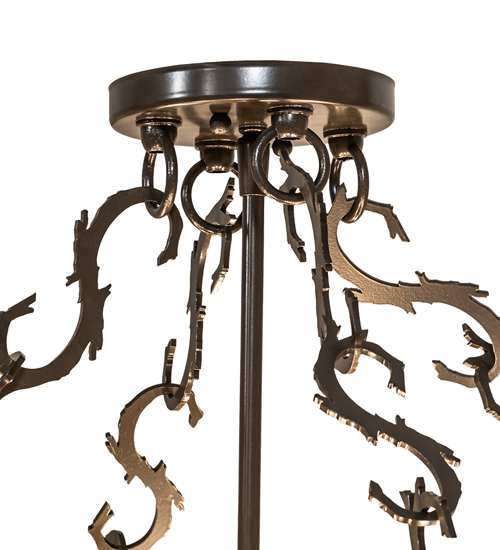 Mountain Pine 8 Light 36" Wide Semi-Flush Drum Ceiling Fixture