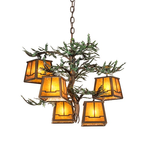 Pine Branch 5 Light 29" Wide Chandelier