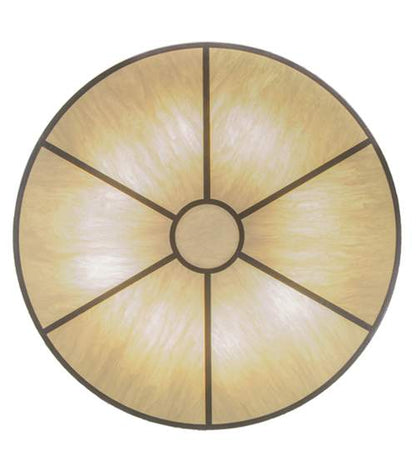 Cilindro 8 Light 48" Wide Semi-Flush Drum Ceiling Fixture with Natural Shade - Nickel Finish
