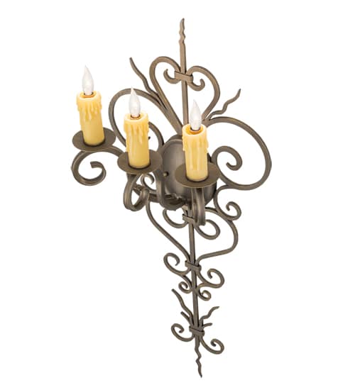 3 Light 36" Tall Wall Sconce