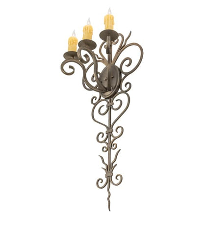 3 Light 36" Tall Wall Sconce