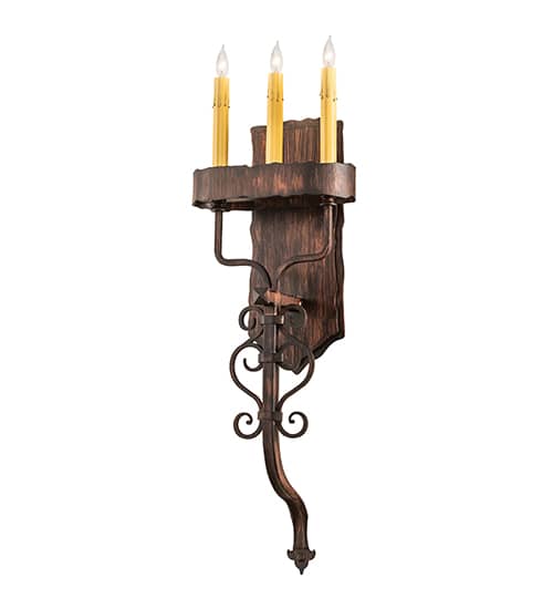 3 Light 29" Tall Wall Sconce