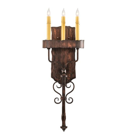 3 Light 29" Tall Wall Sconce