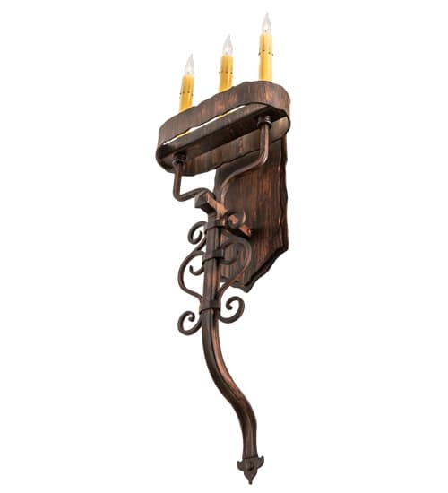 3 Light 29" Tall Wall Sconce