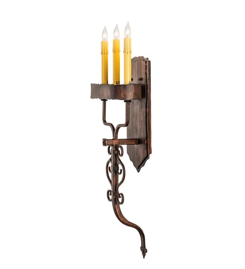 3 Light 29" Tall Wall Sconce