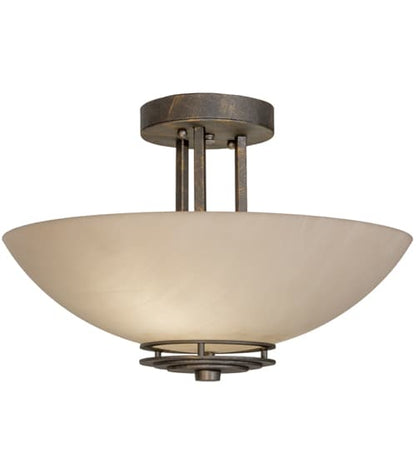 Thurston 2 Light 15" Wide Semi-Flush Bowl Ceiling Fixture - French Bronzed Finish - Medium Bulb Base